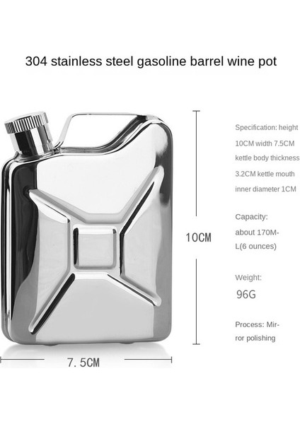 Paslanmaz Çelik 6 Oz Bidon Yağ Bidon Likör Cep Şişesi Yaratıcı Karaf Paslanmaz Çelik Bidon Yakıt Benzinli Benzin Bidonu (Yurt Dışından) fiyatları