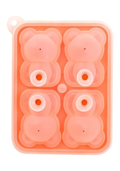Pembe-4 Top Ayı Buz Küpü Makinesi Silikon Kalıp Dondurma Popsicle Kalıp 3D Küçük Teddy Dıy Ayı Barmen Viski Mutfak Bar Için Buz Kalıpları Tepsi (Yurt Dışından)