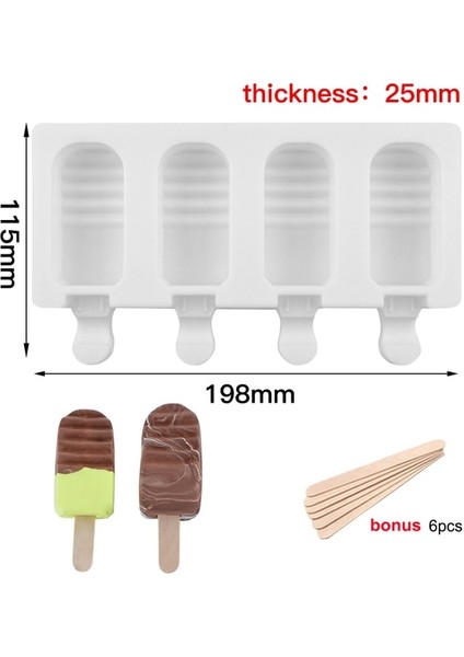 JSC3075 102 Gıda Sınıfı Silikon Dondurma Kalıpları Çikolatalı Kek Popsicle Kalıp Dıy Ev Yapımı Dondurulmuş Meyve Buz Lolly Kalıp Ücretsiz Sticks (Yurt Dışından)
