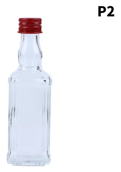 Stil P2 1 Adet Küçük Boş Ruh Viski Şarap Şişesi 50 ml Mini Cam Alkol Likör Şişeleri Vidalı Kapaklı Viski Sürahi (Yurt Dışından)