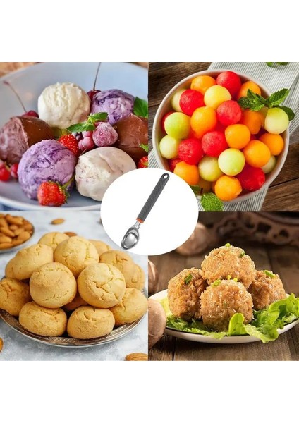 Basın Kepçe Metal Dondurma Kaşık Paslanmaz Çelik Dondurma Kazıcı Yapışmaz Meyve Buz Topu Makinesi Ev Karpuz Topu Kaşık Aracı (Yurt Dışından) fırsatları