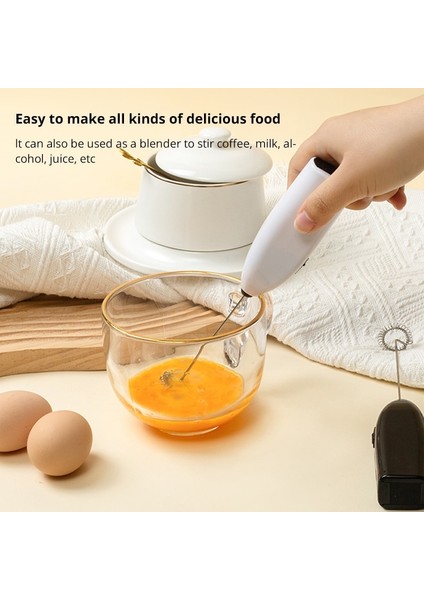 Beyaz Beyaz Elektrikli Yumurta Çırpıcı Süt Köpürtücü Kahve Ev Mutfak Mini Paslanmaz Çelik Kahve Süt Çay Blender (Yurt Dışından) fiyatları