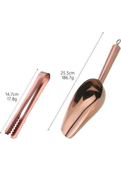 2 Adet Rosegold Paslanmaz Çelik Şeker Buz Kepçe Metal Fasulye Unu Şeker Buz Küpü Gıda Kepçe Kürek Büfe Bar Parti Mutfak Scooper Araçları (Yurt Dışından)