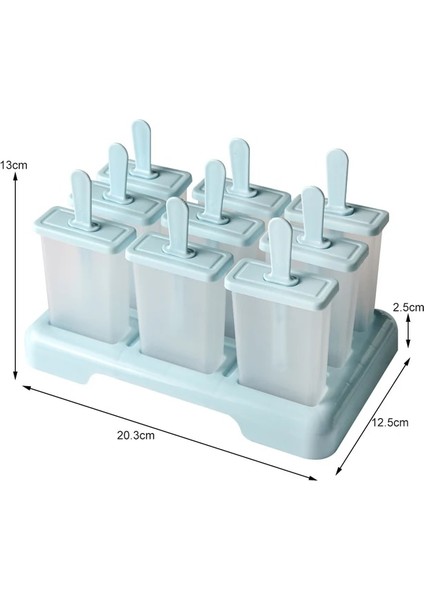 9 Delik-Mavi Dondurma Popsicle Kalıp Dıy Dondurma Makinesi Plastik Çubuk ile Ev Yapımı Buz Kutusu Buz-Lolly Kalıp Buz Küpü Tepsisi Mutfak Aletleri (Yurt Dışından)