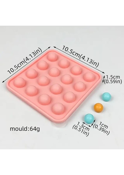 1.3 cm 16 Delik Koz Silikon Buz Topu Kalıbı Gıda Sınıfı Yuvarlak Top Buz Küpü Kalıp Şeker Çikolata Fasulye Jöle Silikon Kapaklı Kalıp Mutfak Aksesuarları (Yurt Dışından)