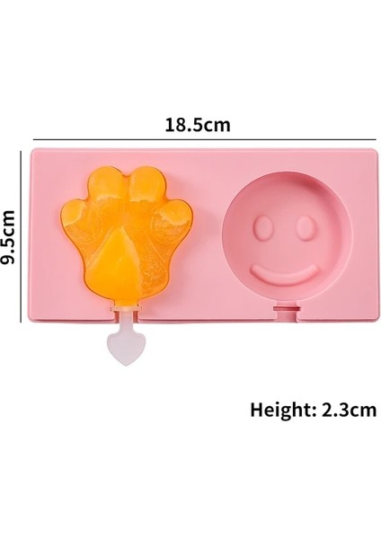 Gülümseme Silikon Dondurma Kalıbı Popsicle Kalıp Sevimli Karikatür Hayvan Kapaklı ve Çubuklu Buz Pop Kalıp Yeniden Kullanılabilir Dıy Yapımı Yaz Favorileri (Yurt Dışından)