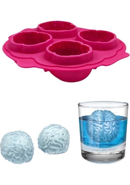 Bir Beyin Şekli Silikon Buz Kalıp Freeze Buz Küpü Tepsi Buz Topu Makinesi Fondan Kek Çikolata Sabun Kalıp Dondurma Aracı Pişirme (Yurt Dışından)