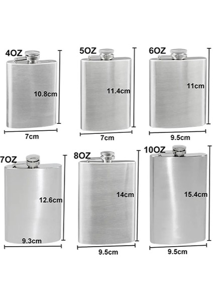 7 Oz Taşınabilir 4/5/6/7/8/10 Oz Paslanmaz Çelik Hip Likör Viski Alkol Şişesi Kapağı Balıkçılık Kamp Karaf Jarro De Vinho Portátil (Yurt Dışından) fiyatları