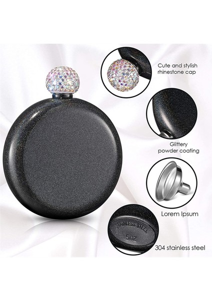 Açık Mavi Taşınabilir Şarap Alkol Şişesi ile Rhinestone Cap Likör Cep Şişeleri Hediye Kadınlar Için 5 Oz Paslanmaz Çelik Alkol Şişesi Barware (Yurt Dışından) modelleri