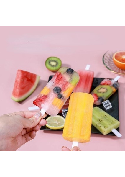 Stil 3 Dondurma Kalıbı 4 Buz Popsicle Kalıp Seti Popsicle Dondurma Kalıbı Buz Tepsisi Diy Dondurma Sopa ve Kapaklı Yeniden Kullanılabilir Mutfak Aracı (Yurt Dışından)