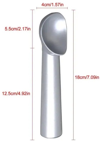 Gümüş Antifriz Dondurma Kepçe Dondurma Külahı Dondurma Kazıcı Yapışmaz Anti-Freeze Dondurma Scooper Çocuklar Mutfak Aracı Alüminyum (Yurt Dışından)