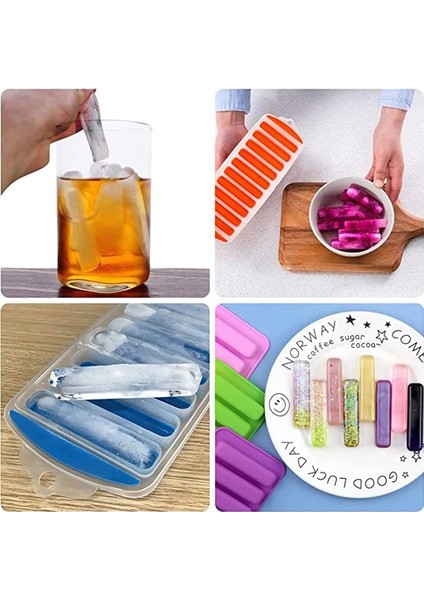 Sosis Açık Mavi Buz Küpü Tepsi Şişesi Buz Çubuğu Tepsileri Alt Silikon Yeniden Kullanılabilir Kapaklı Uzun Buz Küpü Kalıbı Spor Için Ideal Su Şişeleri Sürahiler (Yurt Dışından) modelleri
