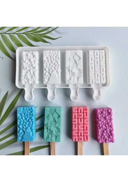 A-Beyaz Silikon Dondurma Kalıp Buz Küpü Tepsi Popsicle Pop Kalıpları Elmas Şekli Kalıp Pasta Çikolata Şeker Ev Yapımı Pişirme Araçları (Yurt Dışından) indirimleri