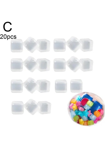 C 20 Adet Yeniden Kullanılabilir Buz Küpü Kalıp 3D Buz Küpü Çok Renkli Soğutma Aracı Renkli Kare Plastik Buz Küpü Dondurulabilir Buz Küpü (Yurt Dışından)