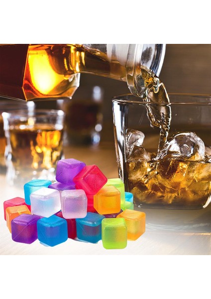 C 20 Adet Yeniden Kullanılabilir Buz Küpü Kalıp 3D Buz Küpü Çok Renkli Soğutma Aracı Renkli Kare Plastik Buz Küpü Dondurulabilir Buz Küpü (Yurt Dışından) indirimleri