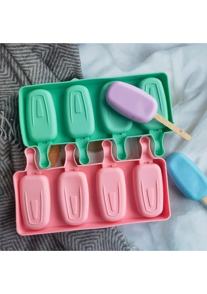 Yeşil Dondurma Evrensel Silikon Kalıp Oval Buz Popsicle Kalıpları Dıy Buz Pop Kalıp Tatlı Buz Kalıbı Ev Yapımı Aracı Kek Pişirme (Yurt Dışından) indirimleri