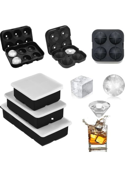 160 Küçük Top Kare Elmas Şekli Buz Küpü Kalıp Viski Şarap Büyük Buz Yapıcı Yeniden Kullanılabilir Büyük Yuvarlak Buz Küpleri Kapaklı Dondurucu Için Tepsi Kalıp (Yurt Dışından) fiyatları