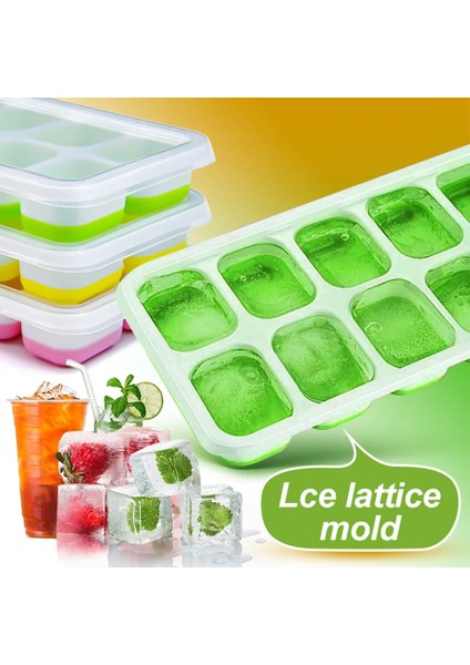 Yeşil Silikon Buz Küpü Kalıp Büyük Kapasiteli Buz Kalıbı Kalıp Yeniden Kullanılabilir Gıda Sınıfı Buz Yapım Makinesi Kapaklı Popsicle Kalıp (Yurt Dışından) modelleri