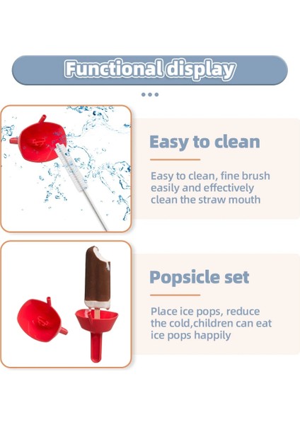 2 Adet Kırmızı Yeni Damlama Geçirmez Popsicle Raf Damla Ücretsiz Buz Tutucu Hiçbir Karışıklık Ücretsiz Dondurulmuş Davranır Raf Popsicle Tutucu Çocuklar Için Saman ile Dondurma (Yurt Dışından)