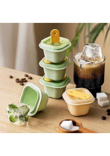 6 Adet Set 12X Kare Izgara Buz Küpü Kalıpları Gıda Sınıfı Silikon Dondurma Kalıp Tepsisi Sopa ile Dıy Jöle Puding Içecek Topu Makinesi Çocuklar Aperatif (Yurt Dışından) fırsatları