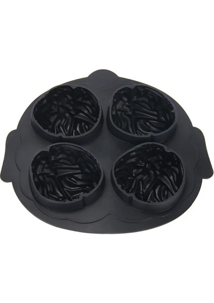 Siyah 16X15.5X3.5CM Beyin Şekli Silikon Buz Kalıp Freeze Buz Küpü Tepsi Buz Topu Makinesi Fondan Kek Çikolata Sabun Kalıp Cadılar Bayramı Aracı Pişirme (Yurt Dışından)