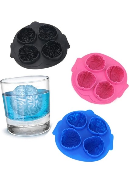 Siyah 16X15.5X3.5CM Beyin Şekli Silikon Buz Kalıp Freeze Buz Küpü Tepsi Buz Topu Makinesi Fondan Kek Çikolata Sabun Kalıp Cadılar Bayramı Aracı Pişirme (Yurt Dışından) fırsatları