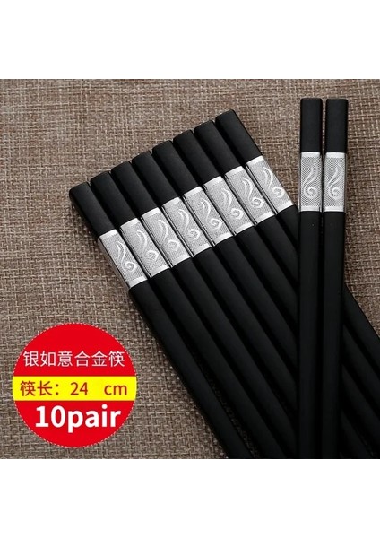 Yin Ru Yi 10 Çift 2/10 Çift Çin Tarzı Yemek Çubukları Sofra Gıda Sopa Alaşımı Catering Kapları Suşi Çubukları Kaymaz Ev Mutfak Eşyaları (Yurt Dışından)