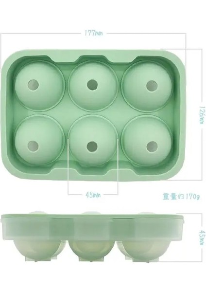 Eski 6 Top Buz Topu Makinesi Silikon 3D Büyük Büyük Yuvarlak Küre Yüksek Top Buz Şekli Küp Kalıp Tepsisi Viski Için (Yurt Dışından)
