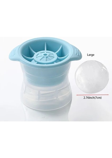 Büyük Mavi Buz Topu Makinesi Silikon Küre Buz Küpü Kalıp Mutfak Dıy Buz Yuvarlak Şekil Makinesi Jöle Kokteyl Viski Içecek Için Kalıp Yapma (Yurt Dışından)