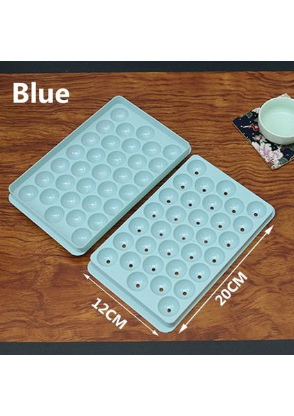 BLUE-20X12CM 1 Adet 33 Izgara Buz Kozası Hokeyi Pp Kalıp Dondurulmuş Viski Topu Buzlu Şeker Buz Küpü Tepsi Kutusu Lolipop Hediye Yapımı (Yurt Dışından)