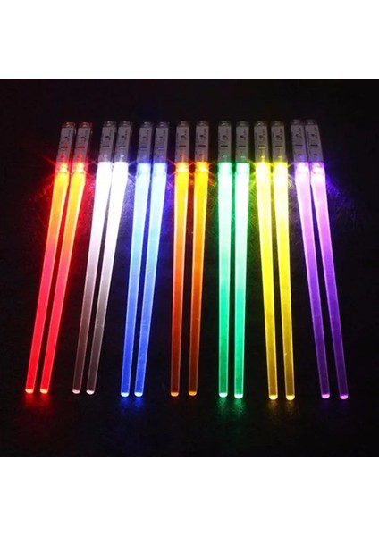 Yemek Çubukları Mor 1 Çift LED Işın Kılıcı Yemek Çubukları Işıklı LED Işın Kılıcı Yemek Çubukları Mutfak Aletleri Taşınabilir Gıda Güvenli LED Yemek Çubukları (Yurt Dışından)
