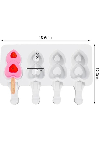 C 4/8 Hücreli Dondurma Silikon Kalıp Kek Kalıpları Yaz Popsicle Kalıp Buz Pop Tutucu Meyve Suyu Dondurucu Buz Topu Icecube Maker Magnum (Yurt Dışından)