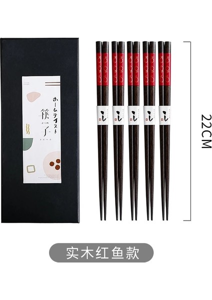 5 Çift Japon Tarzı Yemek Çubukları Kaymaz, Anti-Küf Sivri Bambu Yemek Çubukları Seti Ev Yüksek Dereceli Masif Ahşap Hediye Kutusu Ihracat (Yurt Dışından) fiyatları