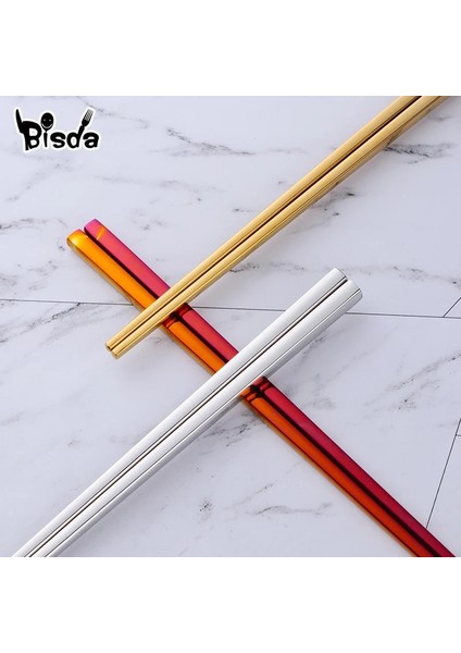 Mix B 4 Çift 4/5/8 Çift Altın Yemek Çubukları Seti Paslanmaz Çelik Yemek Çubukları Suşi Japon Dayanıklı Siyah Kore Yemek Çubukları Seti Kaplama Yemek Çubukları (Yurt Dışından)