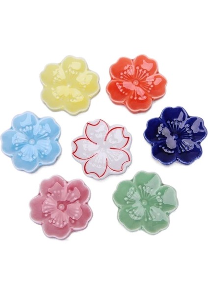 1pc-4.5x4.5x0.7cm-01 Çok Renkli Çubuk Dinlenme Sakura Flover Seramik Raf Yemek Çubukları Tutucunun Kaymasını Önler Dıy El Sanatları Japonya Süsler (Yurt Dışından)