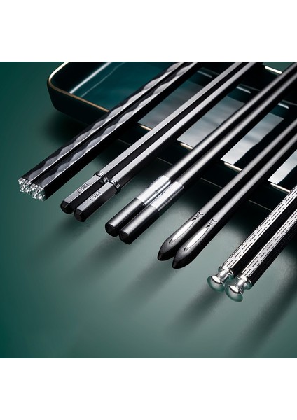 5 Pairs-06 5 Pairs Japon Yemek Çubukları Kore Yemek Çubukları Yeniden Kullanılabilir Yemek Çubukları Bulaşık Makinesinde Yıkanabilir Gıda Sınıfı Yemek Çubukları Kaymaz Kullanımı Kolay (Yurt Dışından)