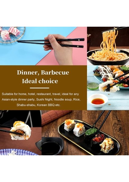 5 Pairs-06 5 Pairs Japon Yemek Çubukları Kore Yemek Çubukları Yeniden Kullanılabilir Yemek Çubukları Bulaşık Makinesinde Yıkanabilir Gıda Sınıfı Yemek Çubukları Kaymaz Kullanımı Kolay (Yurt Dışından)