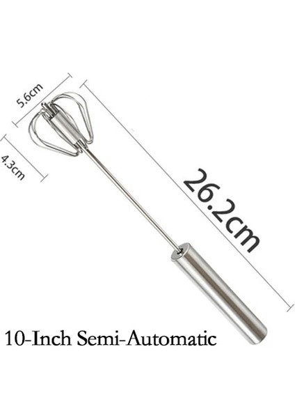 10 Inç Yarı Otomatik Mikser Döndür El Yumurta Çırpıcı 304 Paslanmaz Kendiliğinden Dönen Çelik Çırpma Krema Karıştırma El Blender Yumurta Mutfak Aletleri (Yurt Dışından)