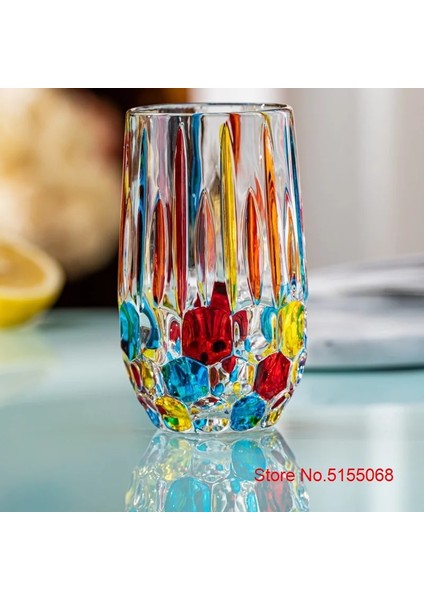 B1 201-380ML Yeni Italya Elle Çizilmiş Kristal Kontrast Renk Highball Cam Kokteyl Su Içme Bardakları Eski Moda Viski Bardağı Şarap Tumbler (Yurt Dışından) modelleri