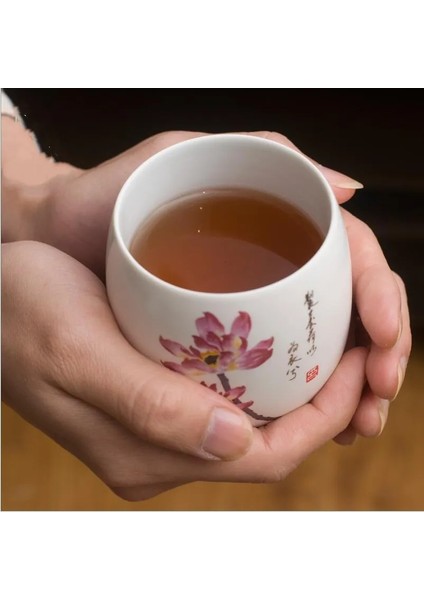 E 180 ml Jingdezhen Japon Tarzı Kung Fu Çay Bardağı Seti Seyahat Çin Porselen Kahve Fincanı Setleri Seramik Kil Çay Servisi Bira Bardağı 180 ml (Yurt Dışından)