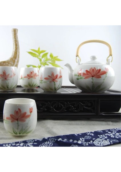 E 180 ml Jingdezhen Japon Tarzı Kung Fu Çay Bardağı Seti Seyahat Çin Porselen Kahve Fincanı Setleri Seramik Kil Çay Servisi Bira Bardağı 180 ml (Yurt Dışından)
