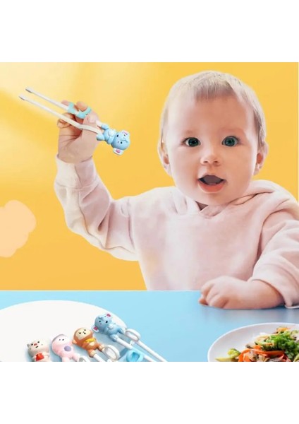 Domuz Yemek Çubuğu 1 Çift Çin Yemek Çubukları Bebek Öğrenme Yemek Çubukları Düzeltici Acemi Yemek Çubuğu Karikatür Çocuklar Yeme Eğitimi Yardımcı Bebek Araçları (Yurt Dışından)