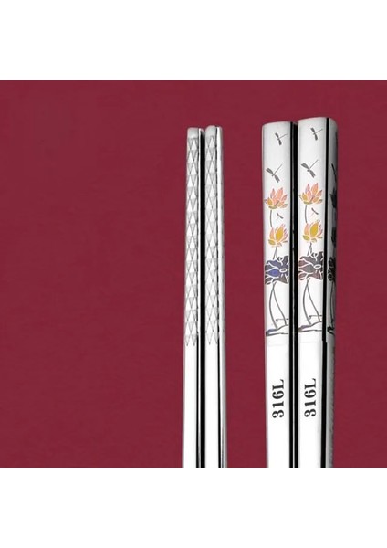 Lotus 27 cm Paslanmaz Çelik Kaymaz Uzun Çubuklarını Ev Kalıp Geçirmez Sofra Şakayık Vinç Gül Tasarım Lazer Gravür (Yurt Dışından)