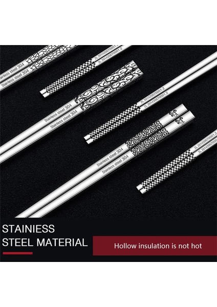 Çim 23.5 cm Kore Yemek Çubukları Paslanmaz Çelik Yüksek Kaliteli Lazer Gravür Anti-Haşlanma Anti-Patinaj (Yurt Dışından) modelleri