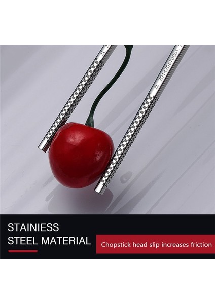 Çim 23.5 cm Kore Yemek Çubukları Paslanmaz Çelik Yüksek Kaliteli Lazer Gravür Anti-Haşlanma Anti-Patinaj (Yurt Dışından) fırsatları