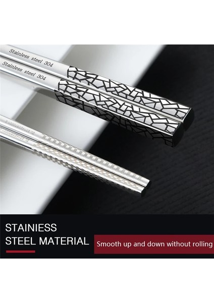 Çim 23.5 cm Kore Yemek Çubukları Paslanmaz Çelik Yüksek Kaliteli Lazer Gravür Anti-Haşlanma Anti-Patinaj (Yurt Dışından) indirimleri