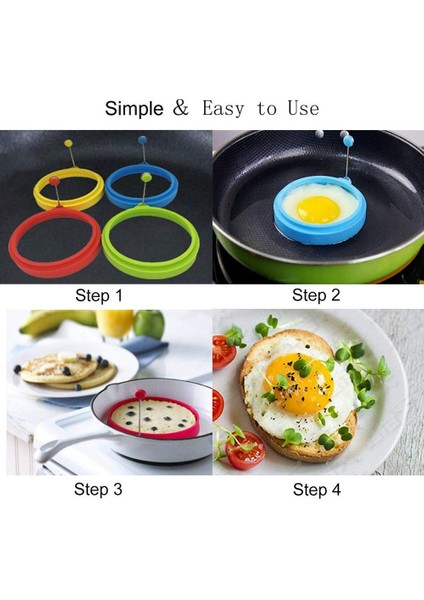 A-Orange Silikon Yumurta Halkaları Yuvarlak Yapışmaz Kızarmış Yumurta Kalıp Krep Makinesi Kalıpları Kahvaltı Yumurta Sandviç Ocak Makinesi Mutfak Pişirme Kalıp (Yurt Dışından)