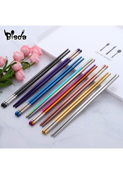 Gümüş-1 Çift 1 Çift Japon Yemek Çubukları Siyah Paslanmaz Çelik Yemek Çubukları Renkli Kaplama Antiskid Chop Çubukları Pirinç Suşi Için Gıda Çubukları (Yurt Dışından) fiyatları