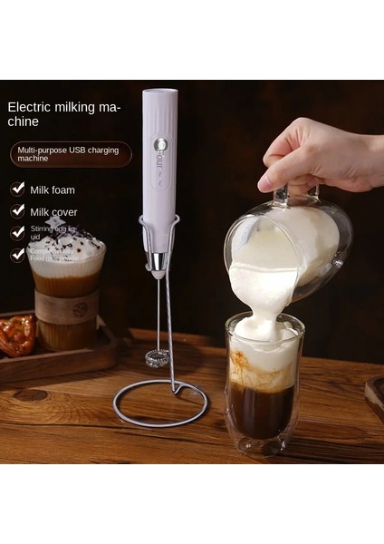 Stil 6 El Elektrikli Süt Köpürtücü Çırpma Yumurta Çırpıcı USB Şarj Edilebilir Kahve Blender Ev Süt Çalkalayıcı Mikser Köpürtücü Gıda Blender (Yurt Dışından)