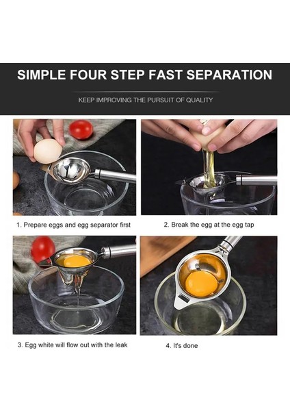 A01 Ayırma Hunisi Kaşık Taşınabilir Yumurta Sarısı Sökücü Bölücü Paslanmaz Çelik Yumurta Bölücü Aracı Mutfak Aksesuarları Yumurta Sarısı Filtresi (Yurt Dışından) modelleri